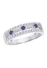 lovely white gold blue sapphire gemstone birthstone baby band ring